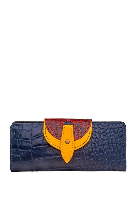 Holii Cinnamon W1 Navy & Red Textured Leather Bi-Fold Wallet Holii Cinnamon W1 Navy & Red Textured Leather Bi-Fold Wallet