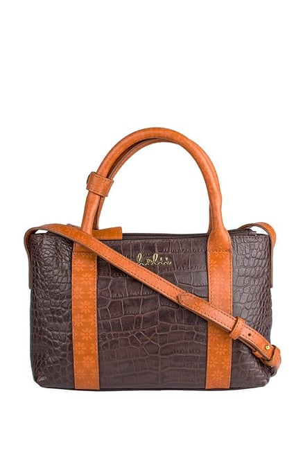 Holii Brussels 02 Dark Brown Textured Leather Handbag Holii Brussels 02 Dark Brown Textured Leather Handbag