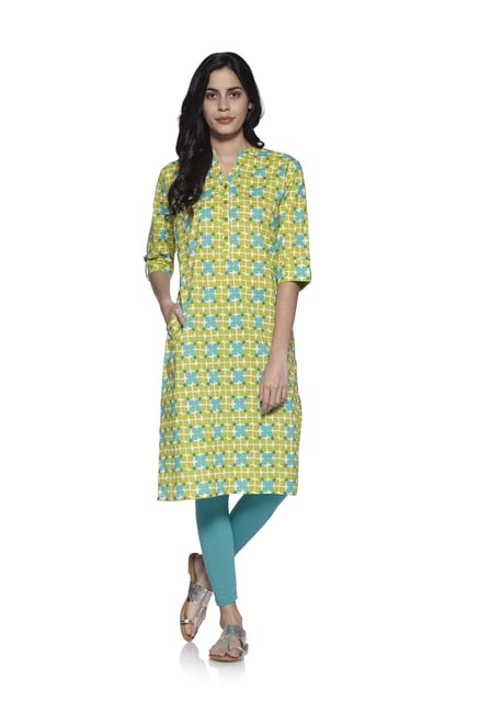 Utsa by Westside Lime Green Pure Cotton Kurta Utsa by Westside Lime Green Pure Cotton Kurta