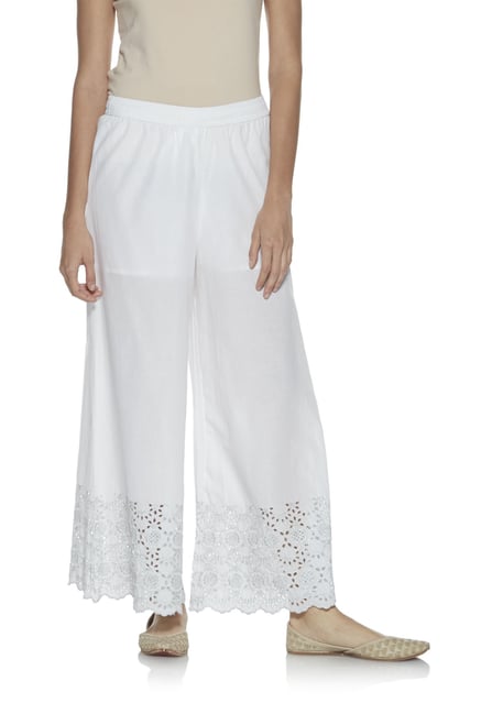 Zuba by Westside White Pure Cotton Palazzos Zuba by Westside White Pure Cotton Palazzos