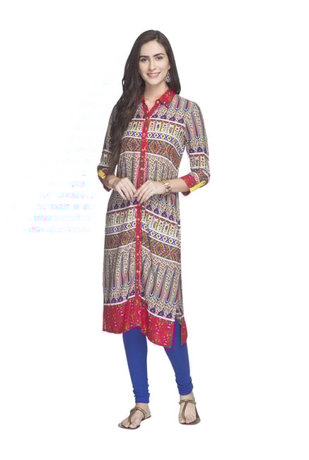 Globus Multicolored Printed Kurta Globus Multicolored Printed Kurta
