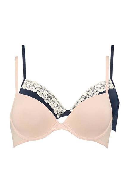 Hunkemoller Black Iris & Pink Padded Under Wired Bra (Pack Of 2) Hunkemoller Black Iris & Pink Padded Under Wired Bra (Pack Of 2)