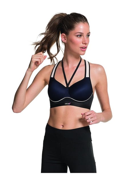 Hunkemoller Navy Padded Non Wired HKMX The All Star Sports Bra Hunkemoller Navy Padded Non Wired HKMX The All Star Sports Bra
