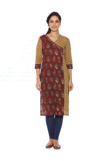 Soch Maroon & Mustard Printed Cotton Kurta Soch Maroon & Mustard Printed Cotton Kurta