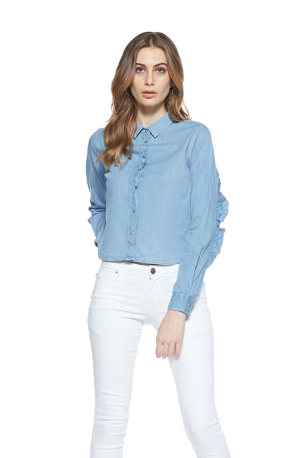 Nuon by Westside Light Blue Kina Shirt Nuon by Westside Light Blue Kina Shirt