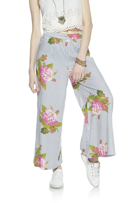 Bombay Paisley by Westside Off White Striped Palazzos Bombay Paisley by Westside Off White Striped Palazzos