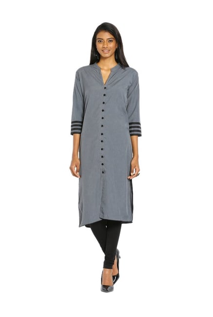 Soch Grey Textured Cotton Kurta Soch Grey Textured Cotton Kurta