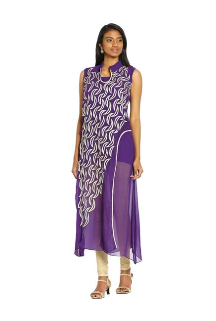 Soch Purple Embroidered Georgette Kurta Soch Purple Embroidered Georgette Kurta