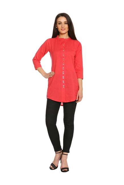 Soch Red Regular Fit Cotton Kurti Soch Red Regular Fit Cotton Kurti