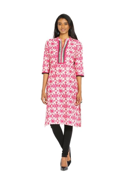 Soch Pink Printed Cotton Kurta Soch Pink Printed Cotton Kurta