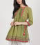 Ritu Kumar Olive Embroidered Tie-Up Kurti