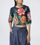 Pero Blue Embroidered Crop Jacket