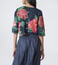 Pero Blue Embroidered Crop Jacket