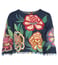 Pero Blue Embroidered Crop Jacket