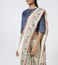 Pero White Floral Print Cotton Silk Saree