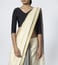 Abraham & Thakore Black & Ivory Striped Linen Saree