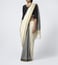 Abraham & Thakore Black & Ivory Striped Linen Saree