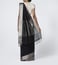 Abraham & Thakore Black Manglagiri Saree With Silver Border