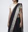 Abraham & Thakore Black Manglagiri Saree With Silver Border