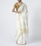 Abraham & Thakore Ivory Jamdani Gold Polka Dot Saree