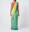 Abraham & Thakore Turquoise & Lime Maheshwar Saree