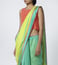 Abraham & Thakore Turquoise & Lime Maheshwar Saree