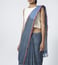 Abraham & Thakore Blue Color Blocked Manglagiri Saree