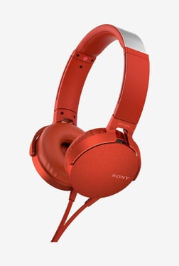 Sony XB550AP EXTRA BASS Over Ear Headphones with Mic (Red)