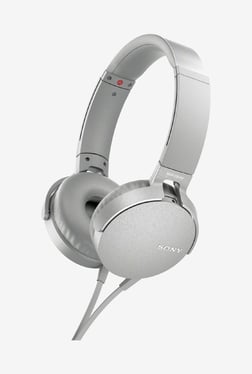 Sony XB550AP EXTRA BASS Over Ear Headphones with Mic (White)