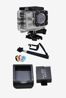 ClickPro Oculus Plus 12 MP Sports & Action Camera With Selfie Stick, Battery Charger (Black)