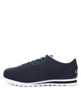 Armani Exchange Navy Logo Print Low Cut Sneakers Armani Exchange Navy Logo Print Low Cut Sneakers