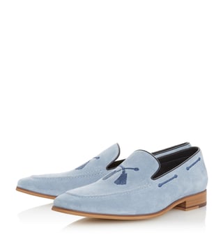 Dune London Blue Penry Embroidered Tassel Loafers Dune London Blue Penry Embroidered Tassel Loafers