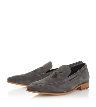 Dune London Grey Penry Embroidered Tassel Loafers Dune London Grey Penry Embroidered Tassel Loafers