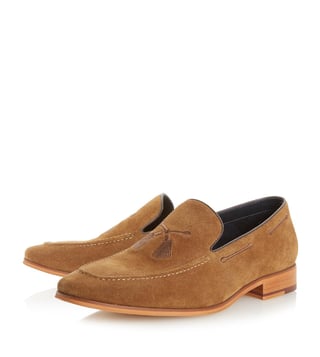 Dune London Tan Penry Embroidered Tassel Loafers Dune London Tan Penry Embroidered Tassel Loafers