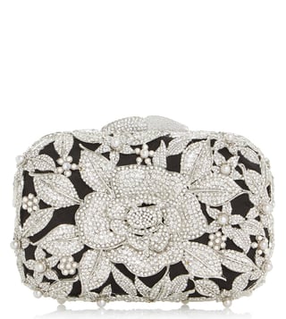 Dune London Silver Celebration Diamante Hard Case Clutch Dune London Silver Celebration Diamante Hard Case Clutch