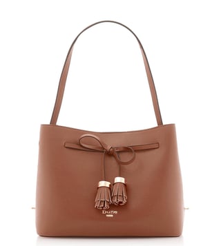 Dune London Tan Dinidess Medium Bow Tassel Bucket Bag Dune London Tan Dinidess Medium Bow Tassel Bucket Bag