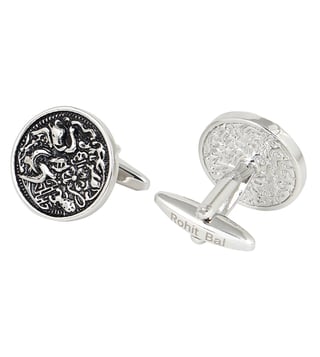 Rohit Bal Silver Tone Antique Abstract Cufflinks Rohit Bal Silver Tone Antique Abstract Cufflinks