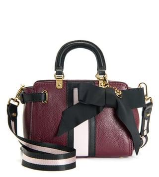 Juicy Couture Deep Burgundy & Pitch Trousdale Mini Leather Satchel Juicy Couture Deep Burgundy & Pitch Trousdale Mini Leather Satchel