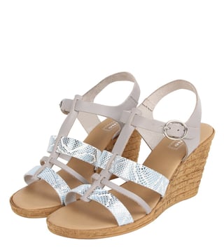 Dune London Silver Kataluna Di Back Strap Wedges Dune London Silver Kataluna Di Back Strap Wedges