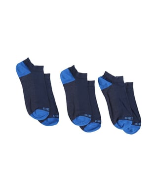 Diesel Blue Melange SKM-GOST Low Cut Large Socks- Pack Of 3 Diesel Blue Melange SKM-GOST Low Cut Large Socks- Pack Of 3
