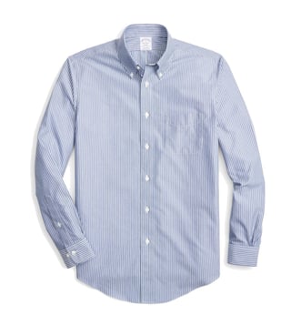 Brooks Brothers Open Blue Striped Regent Fit Sport Shirt Brooks Brothers Open Blue Striped Regent Fit Sport Shirt