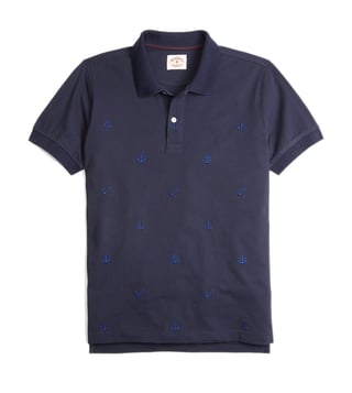 Brooks Brothers Red Fleece Navy Anchor Embroidery Polo T-Shirt Brooks Brothers Red Fleece Navy Anchor Embroidery Polo T-Shirt