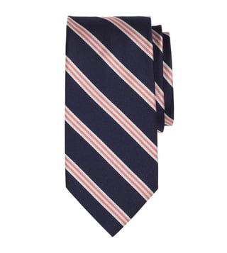 Brooks Brothers Navy & Pink Striped Mini BB1 Rep Tie Brooks Brothers Navy & Pink Striped Mini BB1 Rep Tie