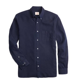 Brooks Brothers Red Fleece Navy Dotted Dobby Slim Fit Sport Shirt Brooks Brothers Red Fleece Navy Dotted Dobby Slim Fit Sport Shirt
