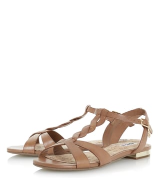 Dune London Tan Lottery Back Strap Sandals Dune London Tan Lottery Back Strap Sandals