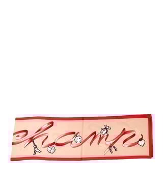 Longchamp Pink Printed Silk Scarf Longchamp Pink Printed Silk Scarf