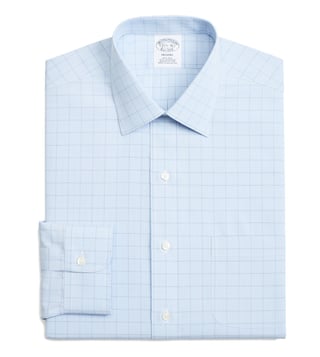 Brooks Brothers Light - Pastel Blue Non-Iron Houndstooth Shirt Brooks Brothers Light - Pastel Blue Non-Iron Houndstooth Shirt