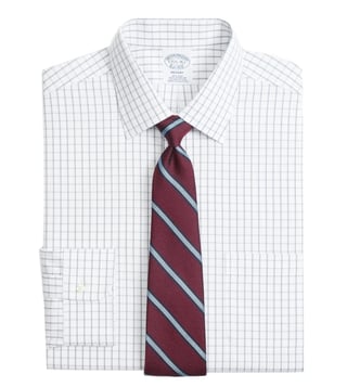 Brooks Brothers Grey Non-Iron Overcheck Windowpane Shirt Brooks Brothers Grey Non-Iron Overcheck Windowpane Shirt