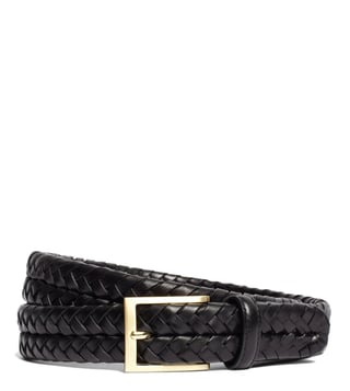 Brooks Brothers Black Leather Braided Waist Belt Brooks Brothers Black Leather Braided Waist Belt