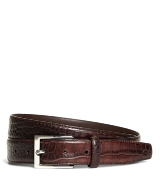 Brooks Brothers Brown Embossed Leather Waist Belt Brooks Brothers Brown Embossed Leather Waist Belt